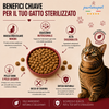 Busta di crocchette al pollo per gatti sterilizzati pressate a freddo senza conservanti e coloranti marca Partenopet da 1,5 kg