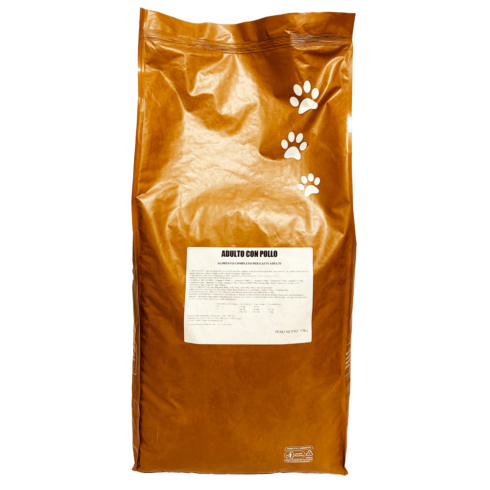 Partenopet Adult Cat Pollo Crocchette per Gatti Adulti Pressate a Freddo 10 kg - Partenopet