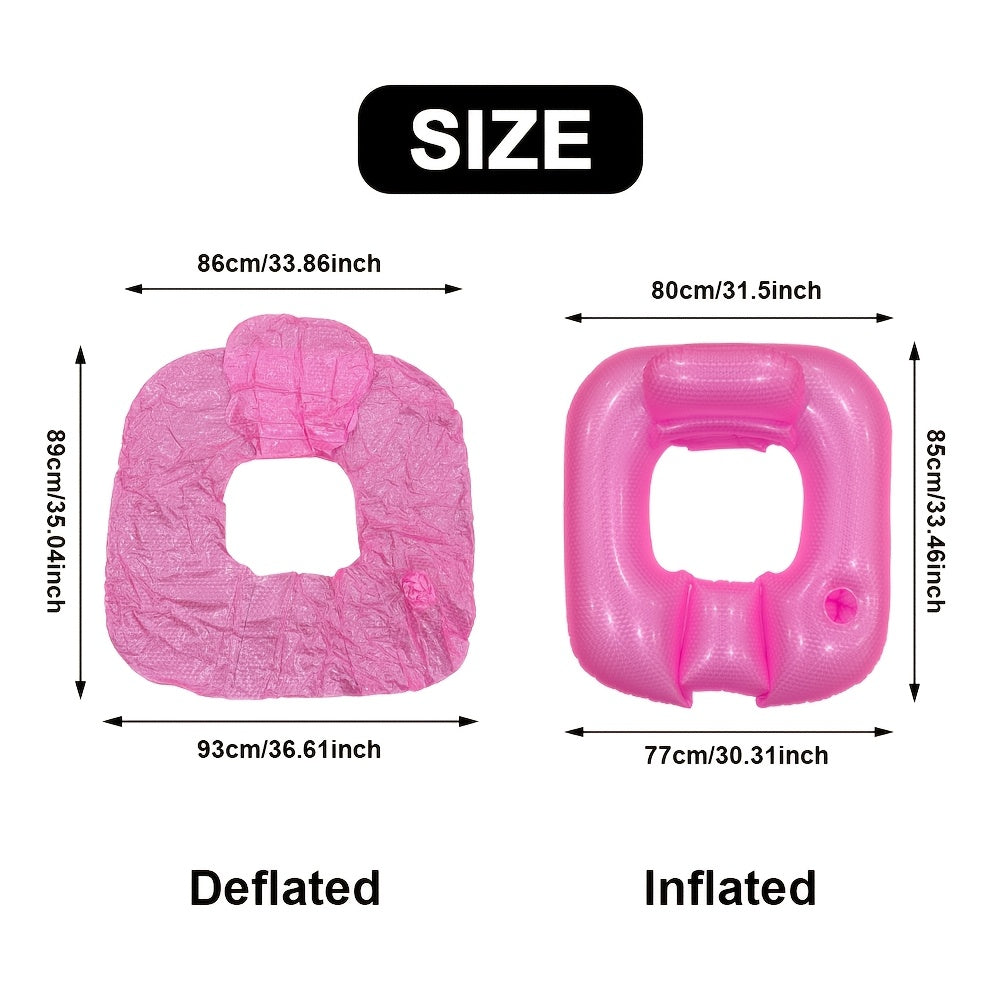 Poltrona galleggiante quadrata per piscina colore perlato con foro centrale, schienale e porta bevande, dimensioni 80x85 cm, ideale per relax estivo.