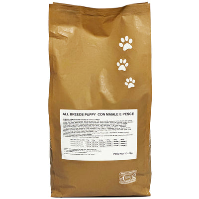 Partenopet Puppy All Breeds Maiale e Pesce Crocchette Naturali per Cani Cuccioli 2 kg - Partenopet