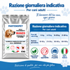Tabella della razione giornaliera indicativa delle crocchette Partenopet Dog Adult Manzo per cani adulti