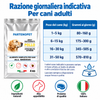 Tabella della razione giornaliera indicativa delle crocchette Partenopet Dog Adult Pollo per cani adulti