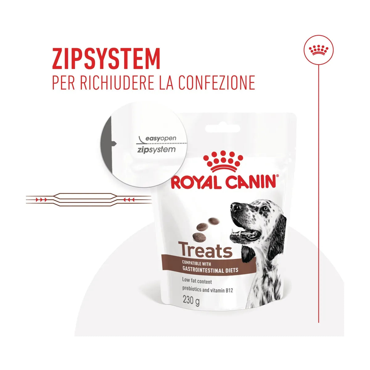 Busta di snack per cani con problemi gastrici Royal Canin Treats Gastrointestinal 230 g