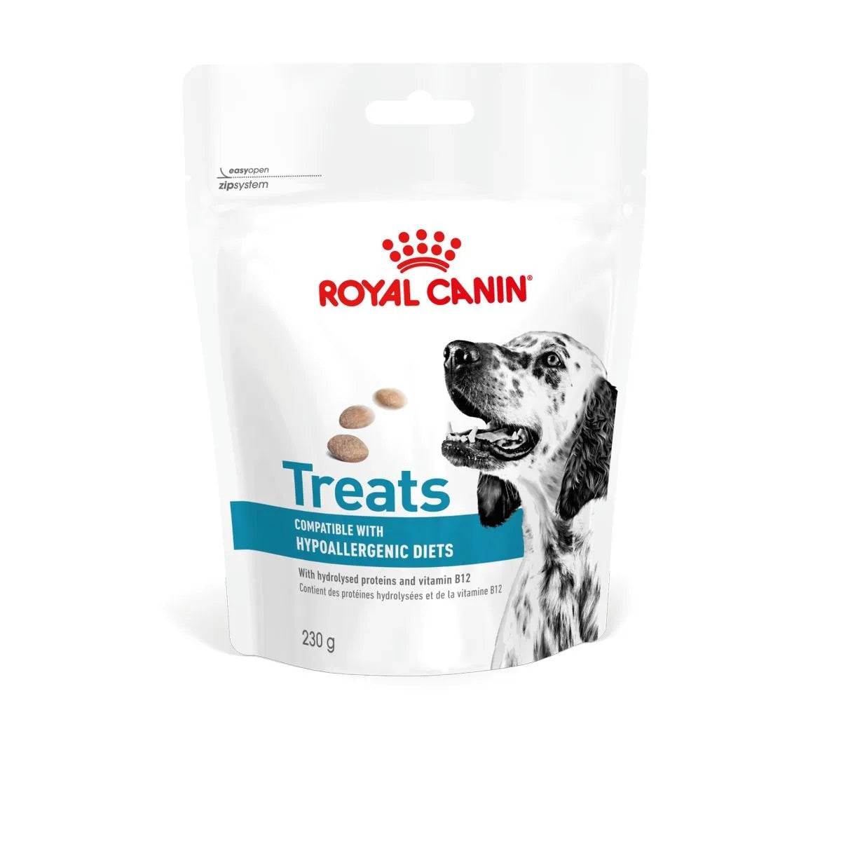 Busta di snack per cani con sensibilità alimentari Royal Canin Treats Hypoallergenic da 230 g
