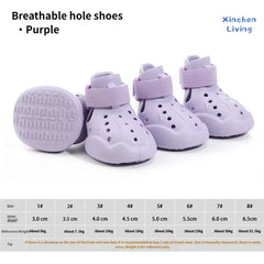 Sandali Estivi per Cani Traspiranti e Antiscivolo | Scarpe Protettive Leggere – Purple (pack of 4)