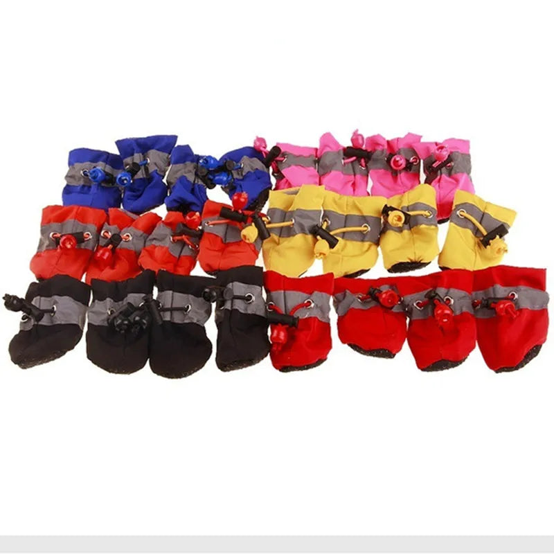Scarpette Antipioggia per Cani – Set 4 Scarpe Antiscivolo Regolabili per Zampe – XXS-XXL