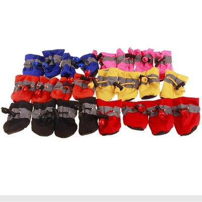 Scarpette Antipioggia per Cani – Set 4 Scarpe Antiscivolo Regolabili per Zampe – XXS-XXL