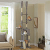 Tiragraffi Albero per Gatti da Pavimento a Soffitto | Cat Tree Regolabile con Cuccia, Amaca e Pali in Sisal