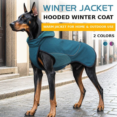 Cappotto Invernale per Cani con Cappuccio e Fascia Riflettente | S-XXXL