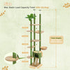 Tiragraffi Albero per Gatti da Pavimento a Soffitto | Cat Tree Regolabile con Cuccia, Amaca e Pali in Sisal