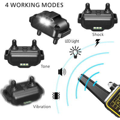 Collare Elettronico da Addestramento per Cani – Dispositivo Antiabbaio Impermeabile IPX7 con Telecomando a Distanza (800m) e 3 Modalità di Correzione - Partenopet