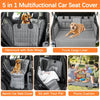 Coprisedile Auto Impermeabile per Cani 5 in 1 con Amaca, Finestra in Rete e Protezioni Laterali