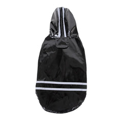 Impermeabile per Cani con Cappuccio e Dettagli Riflettenti | S-XL – Black
