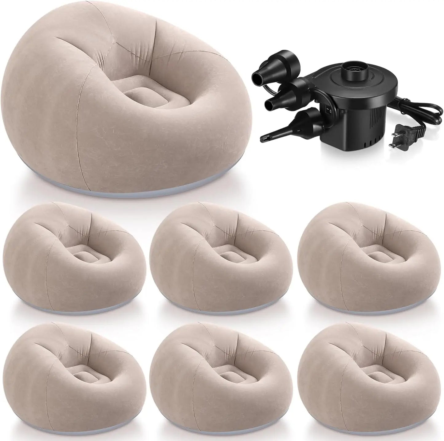 Poltrona Gonfiabile Bean Bag con Pompa Elettrica | Set 2-6 Pezzi - Partenopet