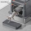 Lettiera Chiusa XXL per Gatti con Base in Acciaio Inox e Tetto Removibile 60×41×39 cm