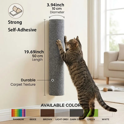 Tiragraffi Adesivo da Parete per Gatti 50×10 cm | Verticale Salvaspazio
