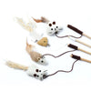 Bacchetta Gioco per Gatti con Piume Colorate e Pendaglio | Cat Wand Interattiva in Legno