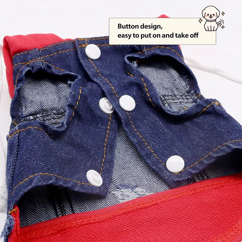 Giacca Jeans per Cani con Cappuccio e Design a Strati | XS-XXL