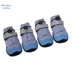 Scarpe per Cani Impermeabili e Antiscivolo | Set 4 Pezzi con Chiusura Regolabile – Blue