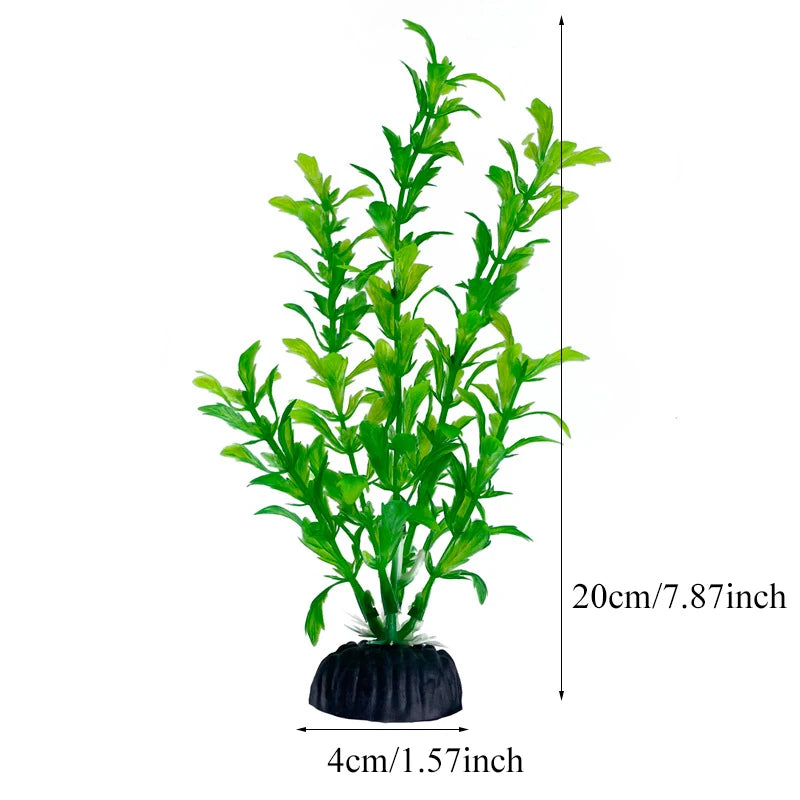 Pianta Artificiale per Acquario – Decorazione Realistica in Plastica – Erba Acquatica Subacquea per Allestimento Vasca Pesci