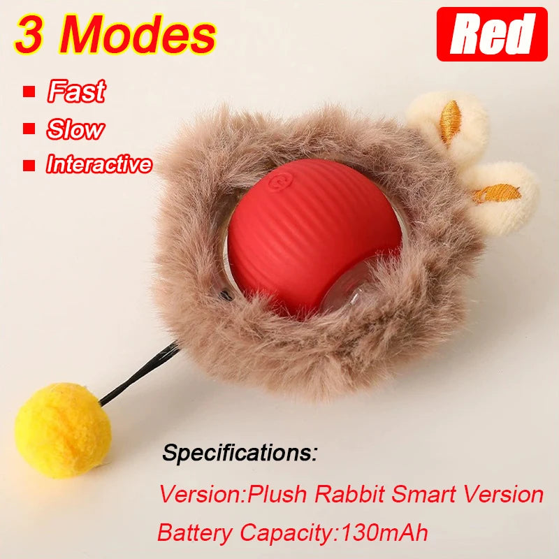 Pallina Interattiva Intelligente per Gatti – Gioco Elettrico Automatico Ricaricabile USB-C in Silicone e ABS con Effetto Coda e Movimento Antistacolo