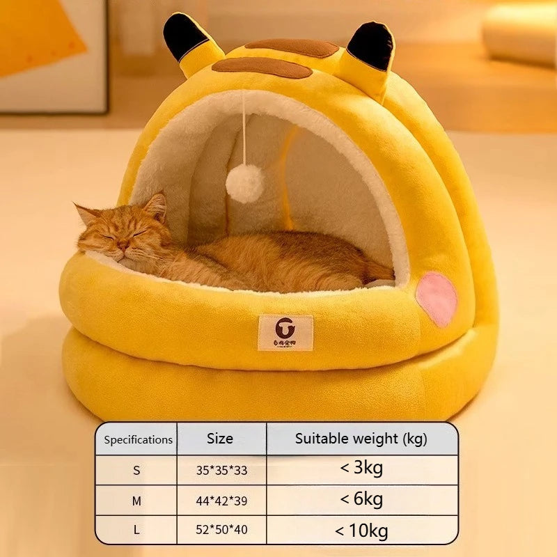 Cuccia Semichiusa per Cani e Gatti Invernale con Design a forma di Panda Tenda Yurta Semichiusa per Animali