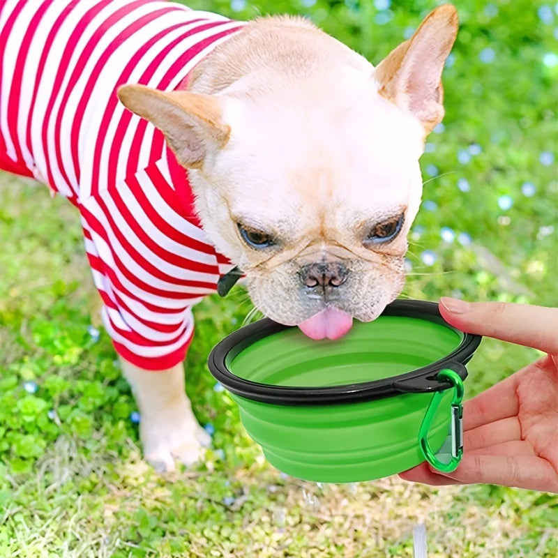 Ciotola Pieghevole Portatile in Silicone e TPR per Cani e Gatti, Ciotola da Viaggio Salvaspazio per Cibo e Acqua (Outdoor e Trekking)