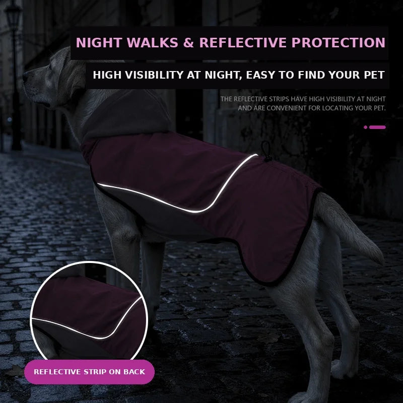 Cappotto Invernale per Cani con Cappuccio e Fascia Riflettente | S-XXXL