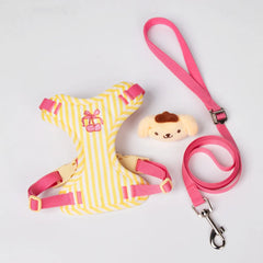 Set Pettorina e Guinzaglio per Cani Regolabile e Imbottita | Design Fashion XS-L – yellow set