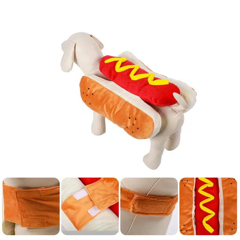 Costume Hot Dog per Cani – Travestimento Salsiccia Divertente per Halloween e Feste