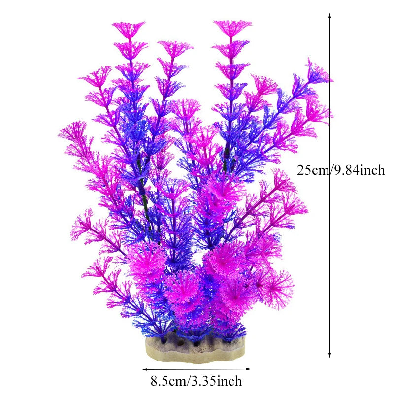 Pianta Artificiale per Acquario – Decorazione Realistica in Plastica – Erba Acquatica Subacquea per Allestimento Vasca Pesci