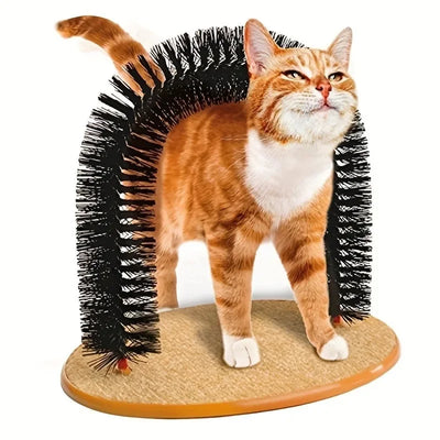 Spazzola ad Arco per Gatti con Tiragraffi e Topolino | Cat Arch Self Grooming & Massage Toy