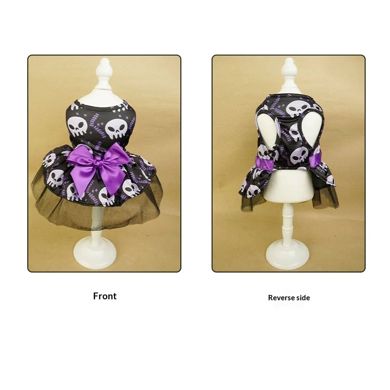 Vestito Halloween per Cani – Abito con Tulle e Fiocco per Cani Piccoli e Medi