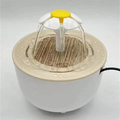 Fontanella Automatica per Gatti 1,2 L con Filtro – Distributore Acqua USB Silenzioso a Ricircolo – Wood grain white