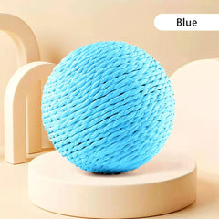 Palla Tiragraffi per Gatti in Sisal 10 cm – Gioco Interattivo da Mordere e Graffiare – Blue