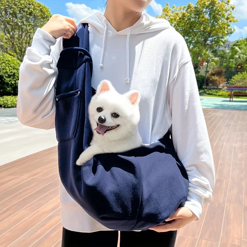 Marsupio per Cani e Gatti fino a 7,5 kg | Borsa a Tracolla Traspirante per Viaggio e Passeggiate | Trasportino Morbido e Sicuro per Cani di Piccola Taglia e Gatti - Partenopet