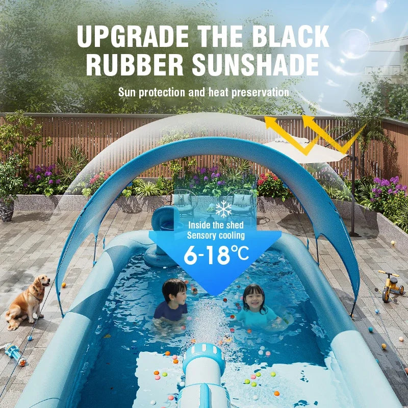 Piscina Gonfiabile Familiare con Tettuccio Parasole | 1.8m / 2.1m / 2.6m - Partenopet