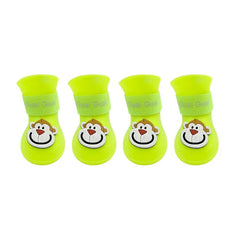 Scarpe Impermeabili per Cani in PVC Antiscivolo | Set 4 Stivaletti S-XXL – YELLOW