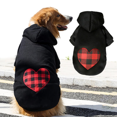 Felpa Calda per Cani e Gatti Love Plaid – Abbigliamento Autunno/Inverno S-5XL