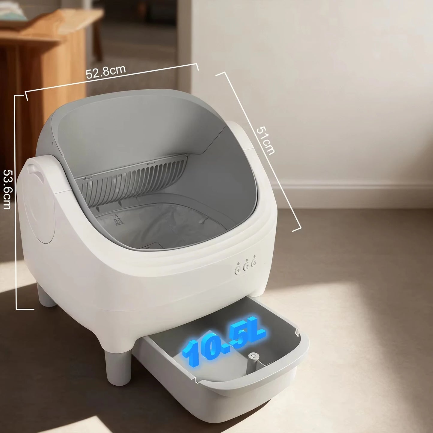 Lettiera Autopulente Intelligente per Gatti con APP WiFi 2.4 GHz, Sensori di Sicurezza e Controllo Smart