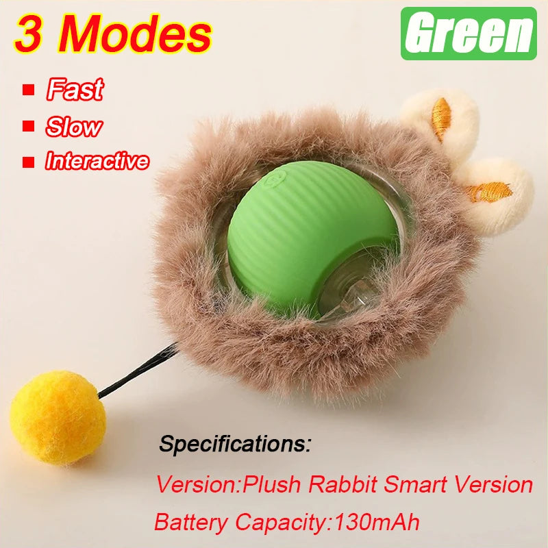Pallina Interattiva Intelligente per Gatti – Gioco Elettrico Automatico Ricaricabile USB-C in Silicone e ABS con Effetto Coda e Movimento Antistacolo