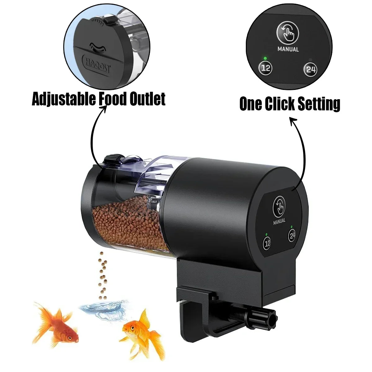 Mangiatoia Automatica per Pesci da 100 ml Distributore Automatico di Cibo per Pesci con Timer Intelligente