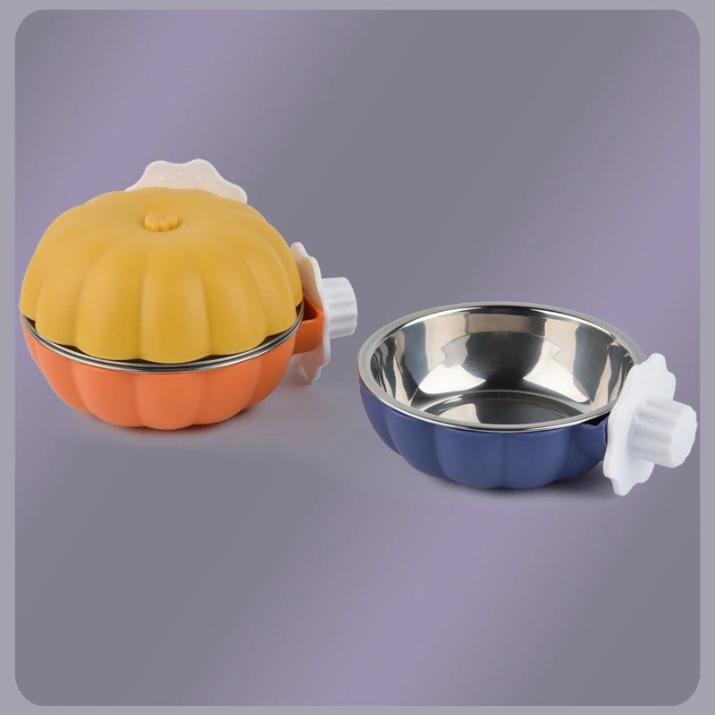 Ciotola Sospesa a Forma di Zucca per Gabbie | Acciaio Inox e PP Ø 10,5 cm