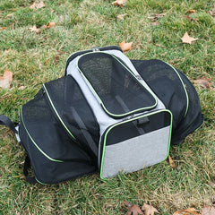 Trasportino Espandibile per Cani Piccoli e Gatti – Borsa Pieghevole Traspirante S/L – green