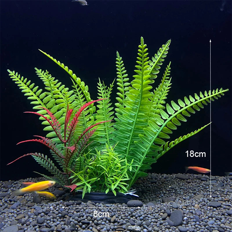 Pianta Artificiale per Acquario – Decorazione Realistica in Plastica – Erba Acquatica Subacquea per Allestimento Vasca Pesci