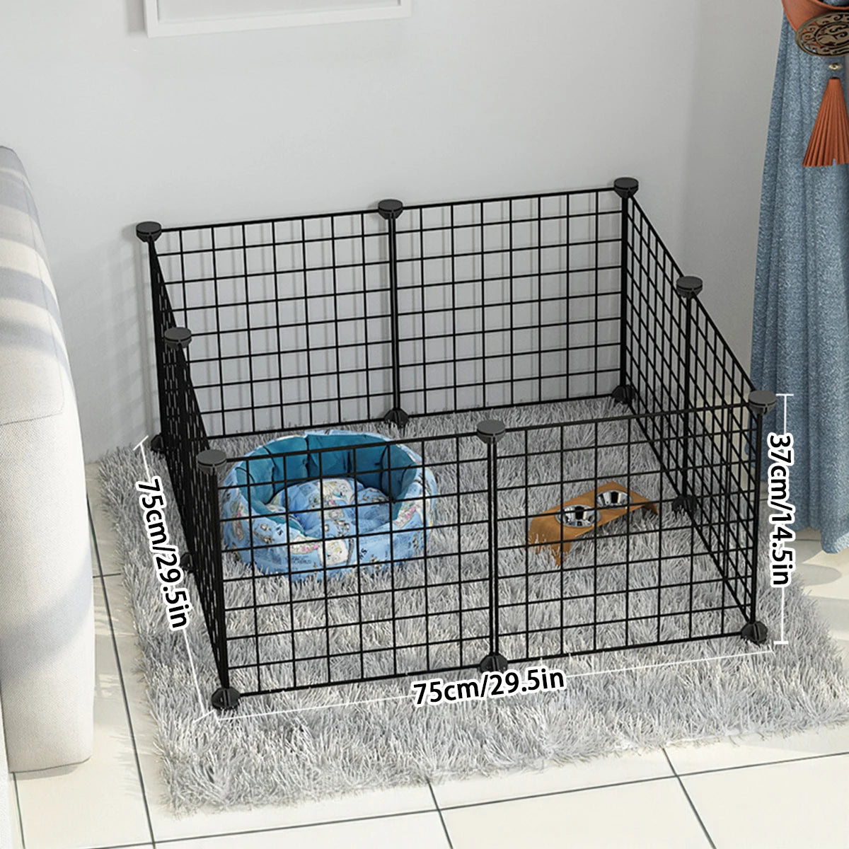 Recinto Modulare per Cani e Cuccioli | Box da Interno in Rete Metallica con Porta