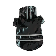 Impermeabile Riflettente per Cani Piccoli con Cappuccio – Mantella Antipioggia in PU S-XL – Black