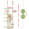 Tiragraffi Albero per Gatti da Pavimento a Soffitto | Cat Tree Regolabile con Cuccia, Amaca e Pali in Sisal