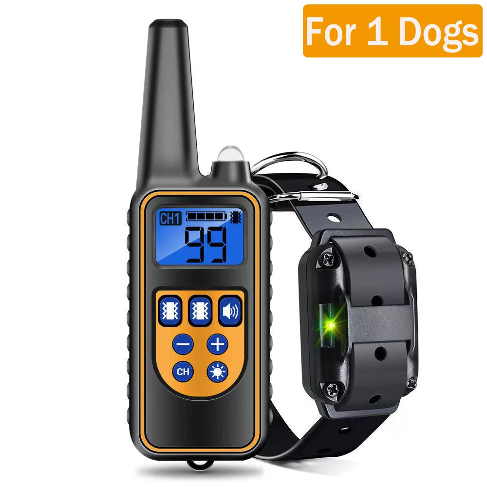 Collare Elettronico da Addestramento per Cani – Dispositivo Antiabbaio Impermeabile IPX7 con Telecomando a Distanza (800m) e 3 Modalità di Correzione