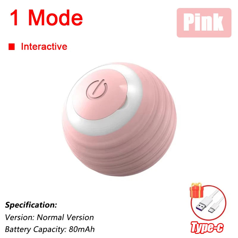 Pallina Interattiva Intelligente per Gatti – Gioco Elettrico Automatico Ricaricabile USB-C in Silicone e ABS con Effetto Coda e Movimento Antistacolo